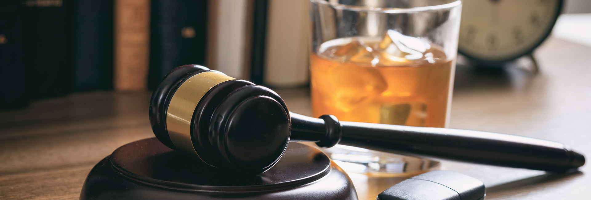 glass of alcohol, gavel